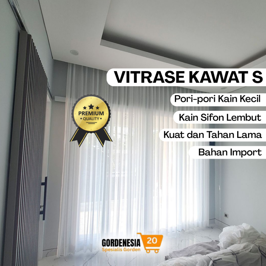 Gorden Vitrase Estetik Gorden Vitrase Putih Transparan Elegan Gorden Siang Bahan Kain Sifon Lembut