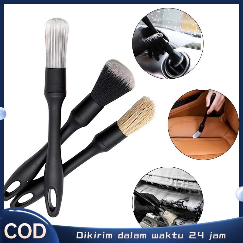 3pcs Kuas Detailing Mobil Kuas Pembersih Mobil Brush Detailing Kuas Set Detailing Mobil