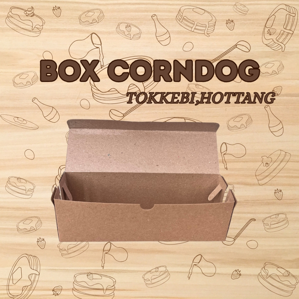 Paket isi 50 & 100pcs Box Corndog, Hotang, Tokkebi Polos Murah Berbagai Pilihan