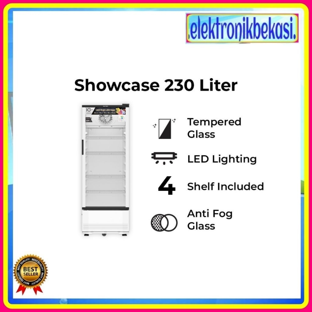 SHOWCASE POLYTRON SCN 220 / LEMARI PENDINGIN POLYTRON 230 LITER 4 RAK SCN-220 / POLYTRON SCN220