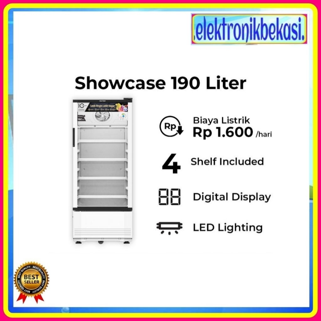 SHOWCASE POLYTRON SCN 190 / SHOWCASE POLYTRON 4 RAK 190 LITER / POLYTRON SCN190 LEMARI PENDINGIN
