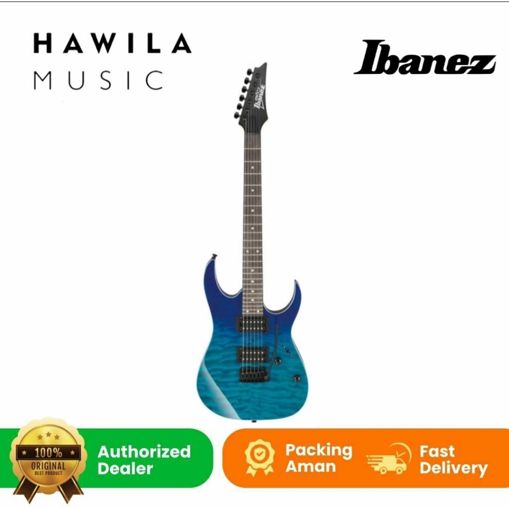 Gitar Elektrik Gitar Ibanez GRG120 QASP BGD Blue Gradiation