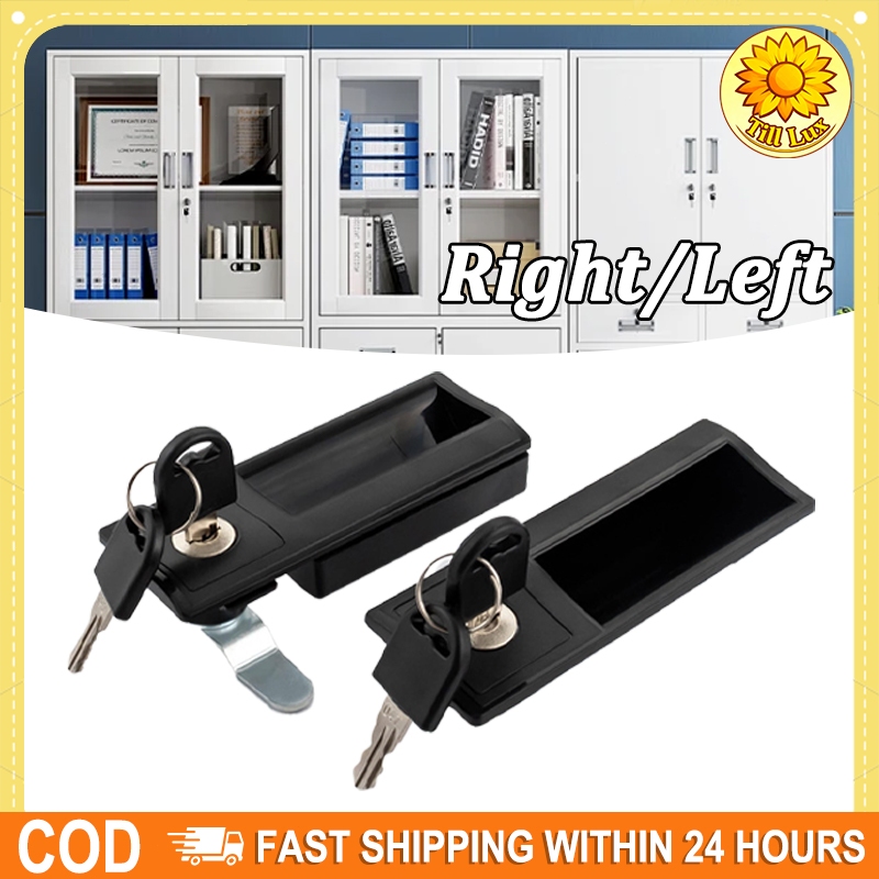 Kunci Loker Filing Cabinet Lion Cyber Lock - Plastik ABS Hitam Pegangan Tersembunyi, Set Kunci