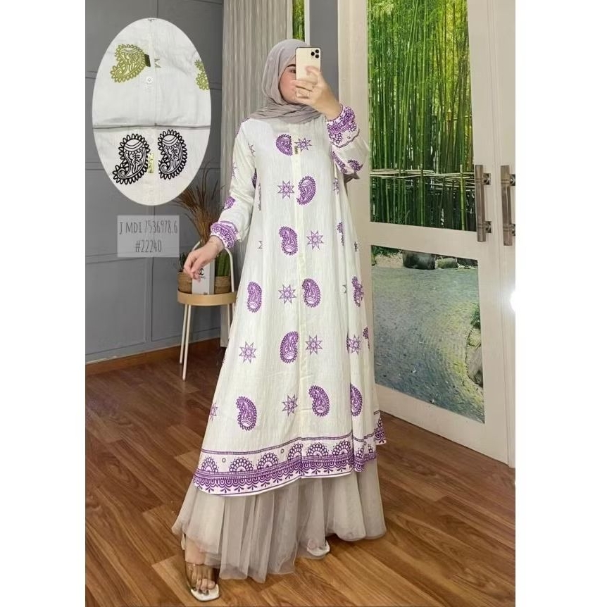 Midi dress katun linen