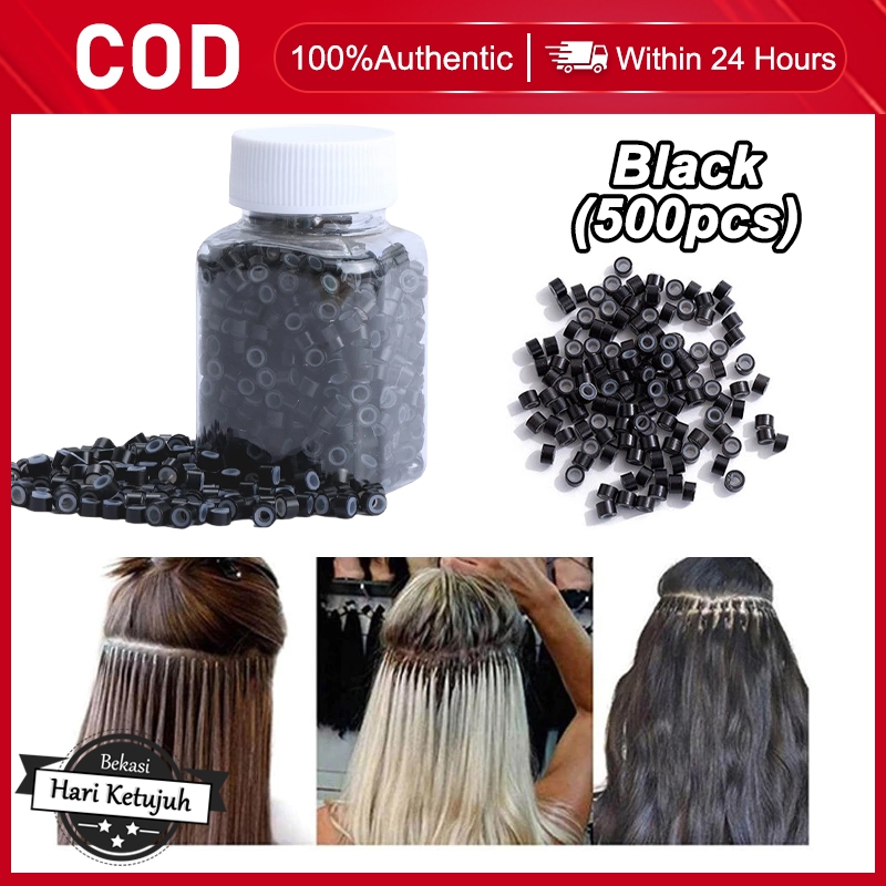 500pcs Ring Silikon Jumbo Sambung Rambut Aksesoris Ekstensi Rambut Tahan Lama Kencang Tidak Lepas