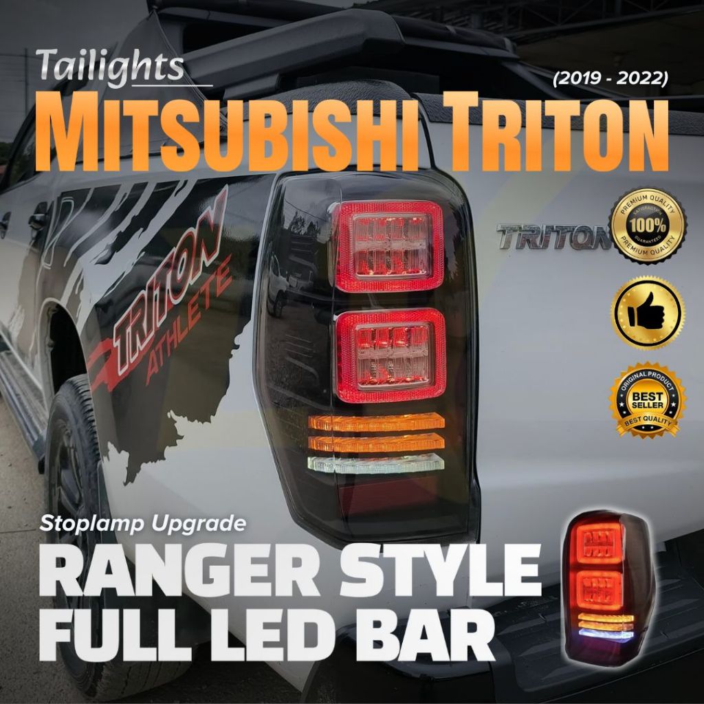 MITSUBISHI TRITON (2019 - 2022) - LAMPU BELAKANG, STOP LAMP, STOPLAMP - UPGRADE RANGER STYLE - FULL 