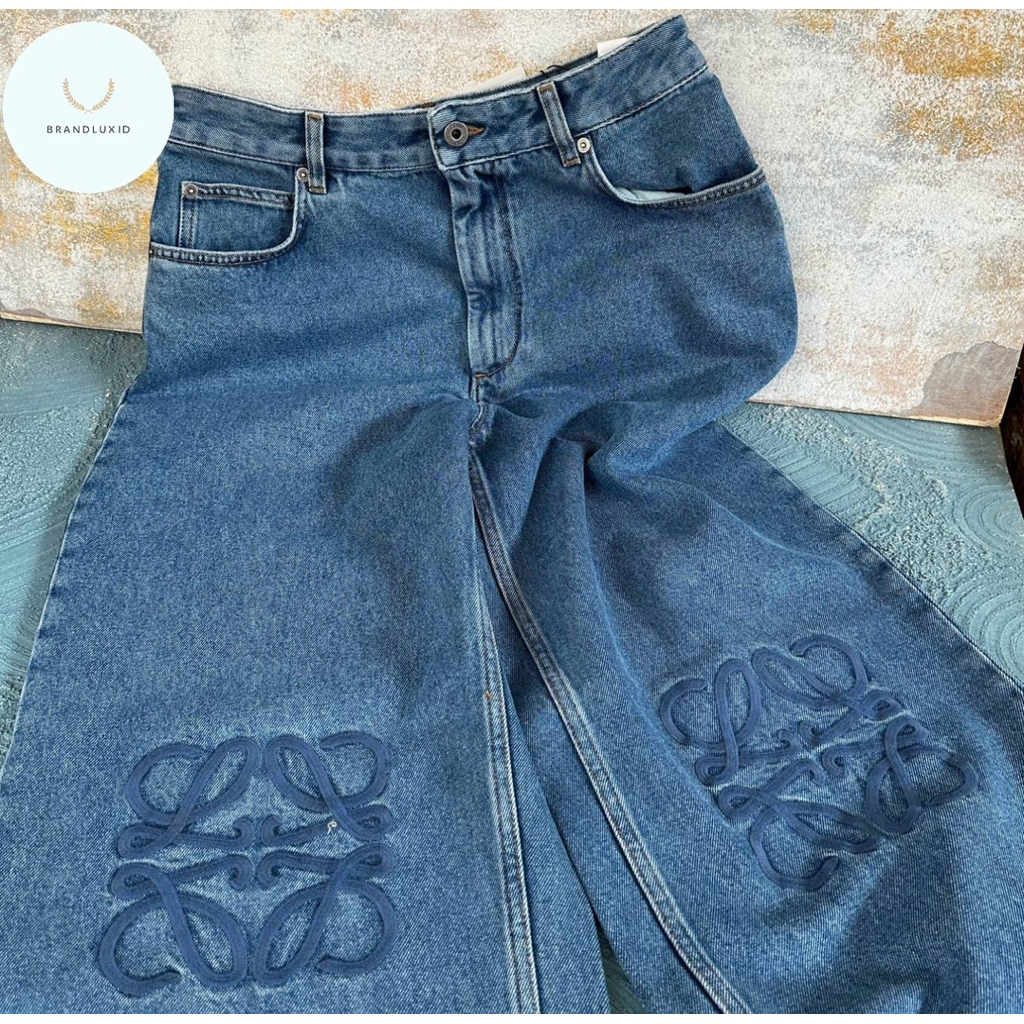Loewe Anagram Baggy Jeans Azul