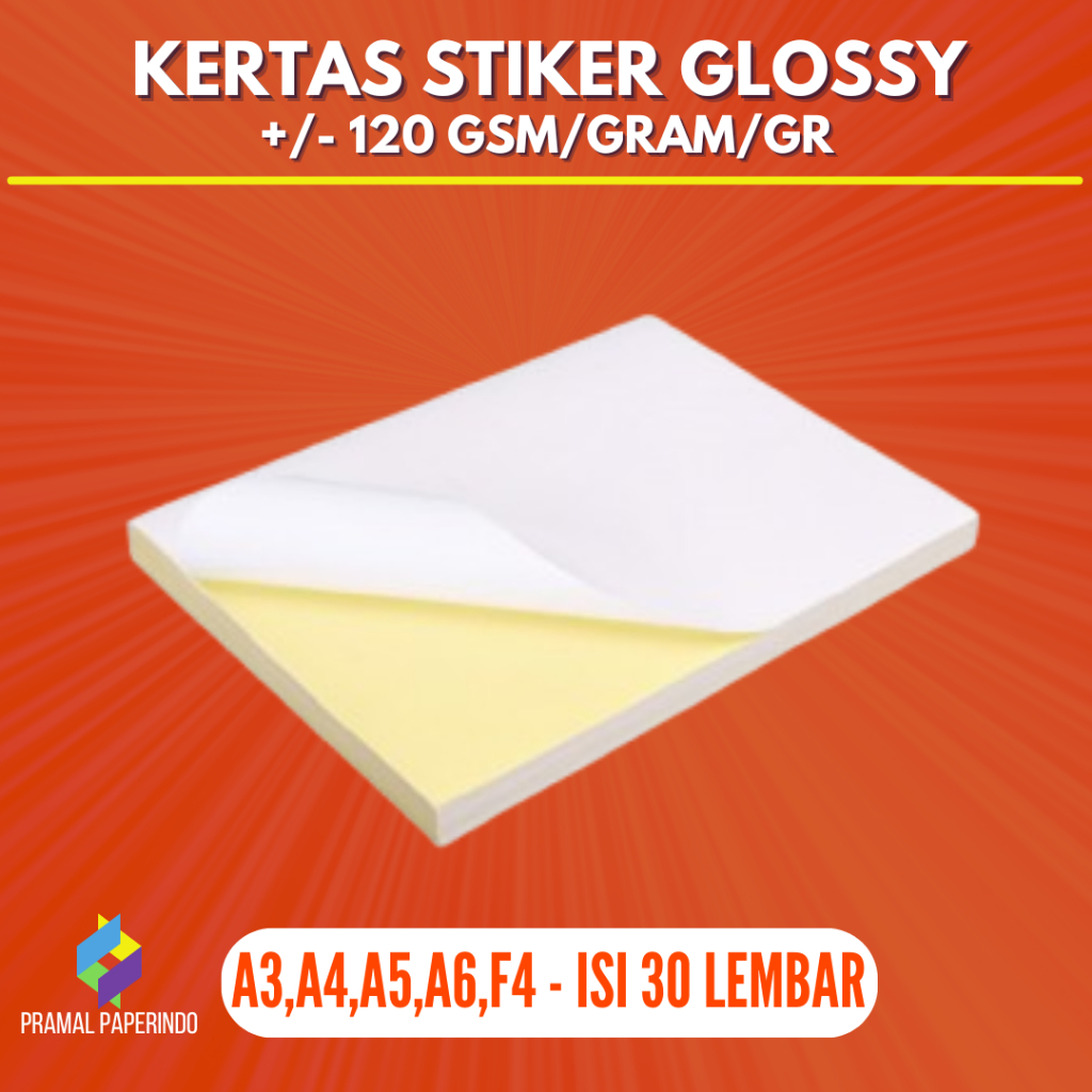 [30 LBR] Kertas Stiker Glossy A4, F4, A5, A6, A3 & A3PLUS  Kertas Stiker Cromo Stiker Chromo