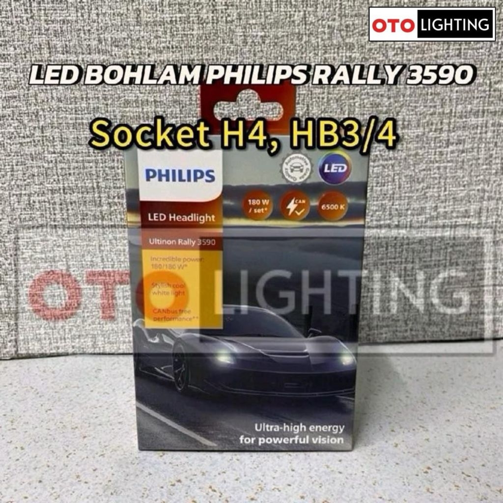 Lampu mobil Philips ultinon Rally 3590 LED 6500k / BOHLAM lampu mobil putih