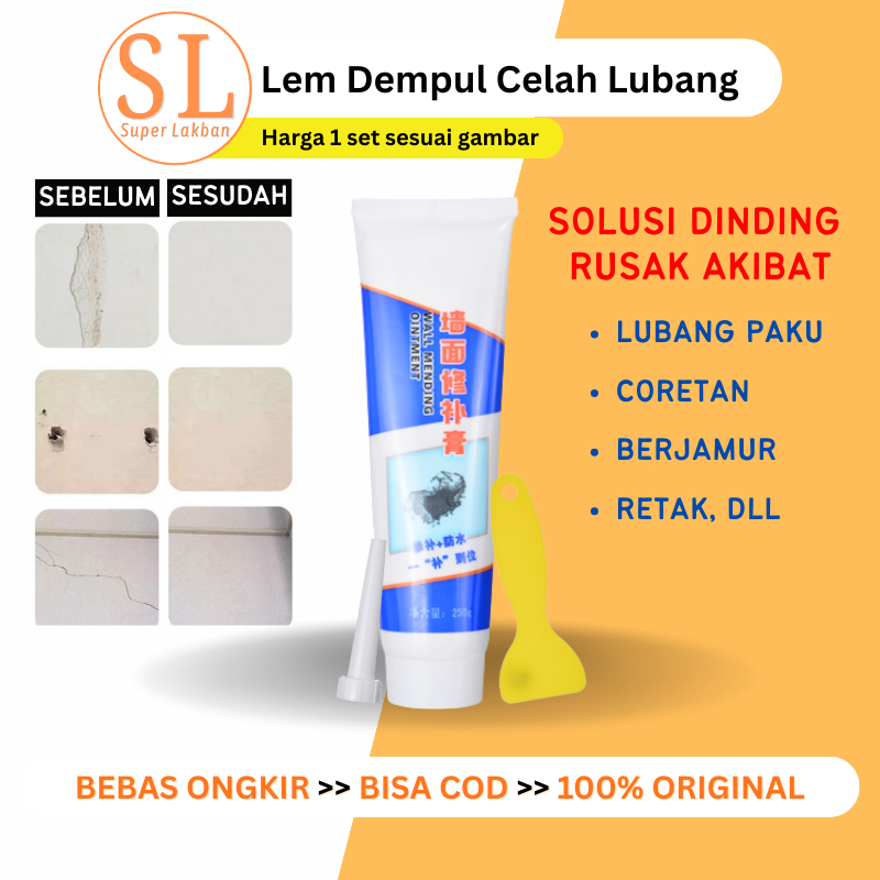 Lem Dempul YSH Krim Tambal Retakan Dinding Lubang Paku Perbaiki Dinding Made In Japan