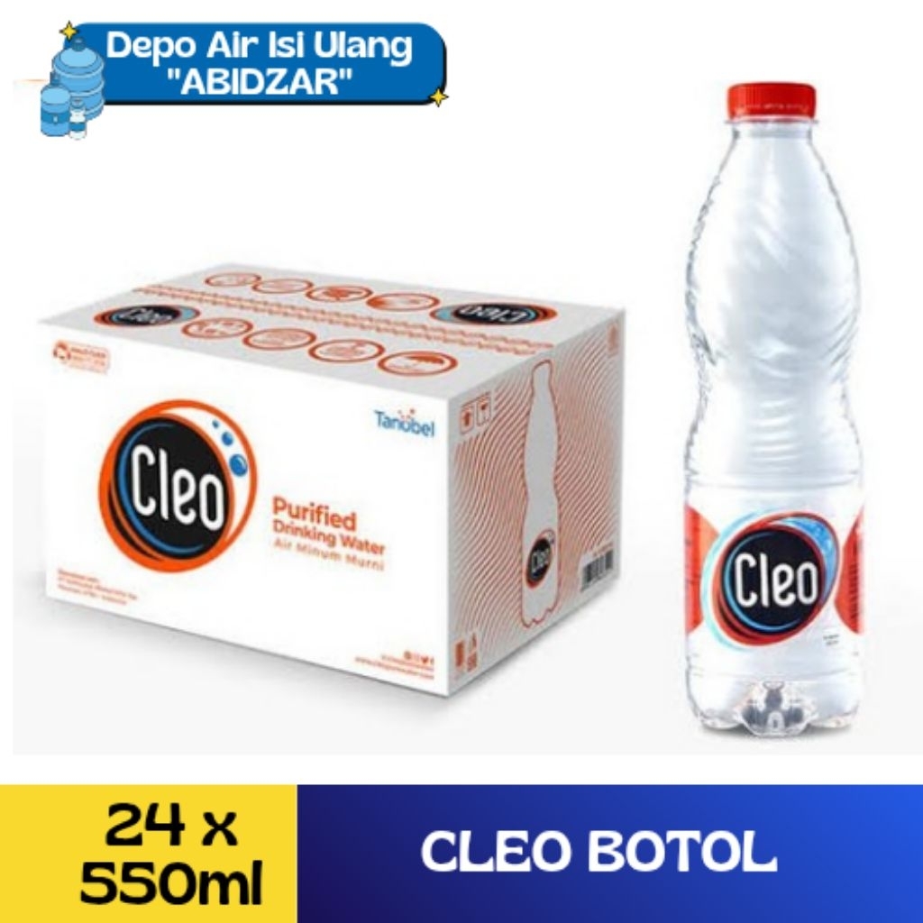 CLEO BOTOL 550ML ( 1 DUS ISI 24 BOTOL ) AIR MINUM CLEO / CLEO AIR MINERAL 550ML
