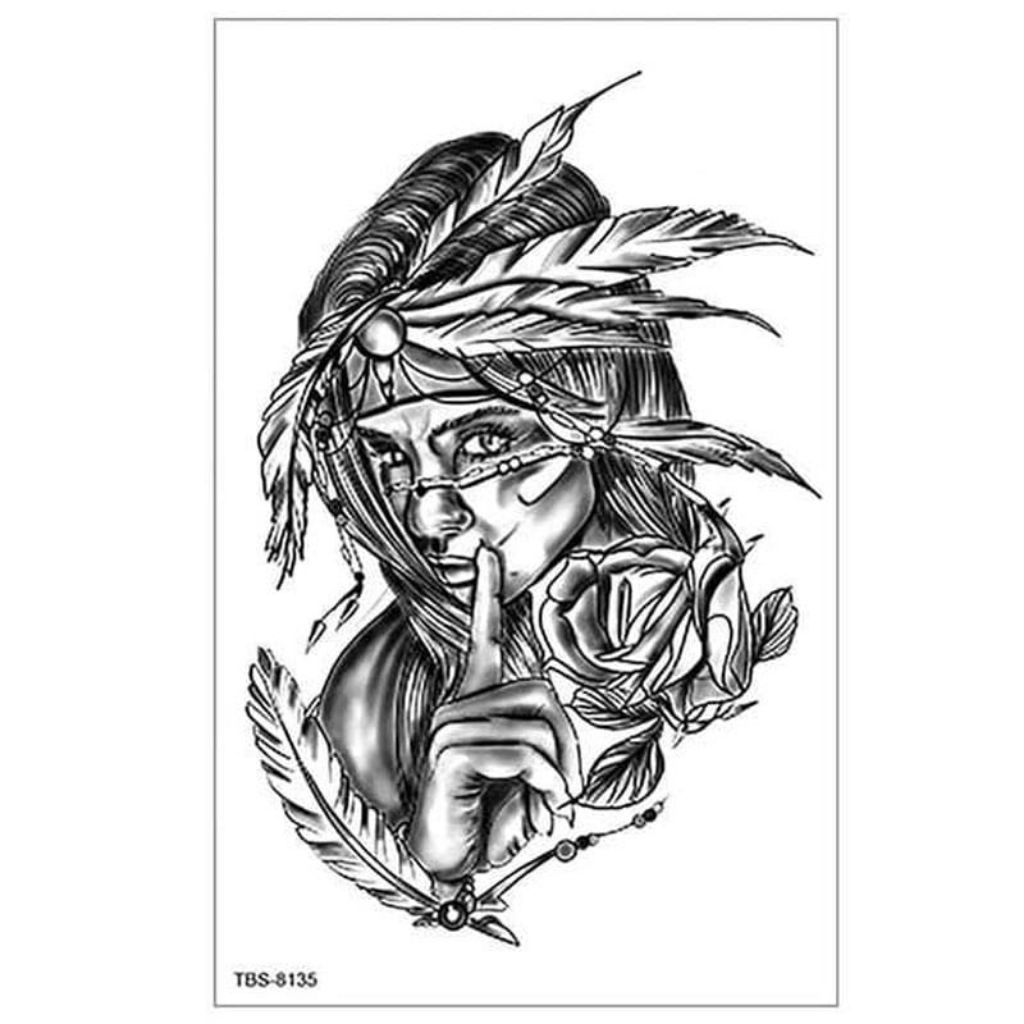 COD | Tatto temporer TBS 8135 wanita Dayak size 20x14 stiker tatto temporary tatto tubuh tangan leng