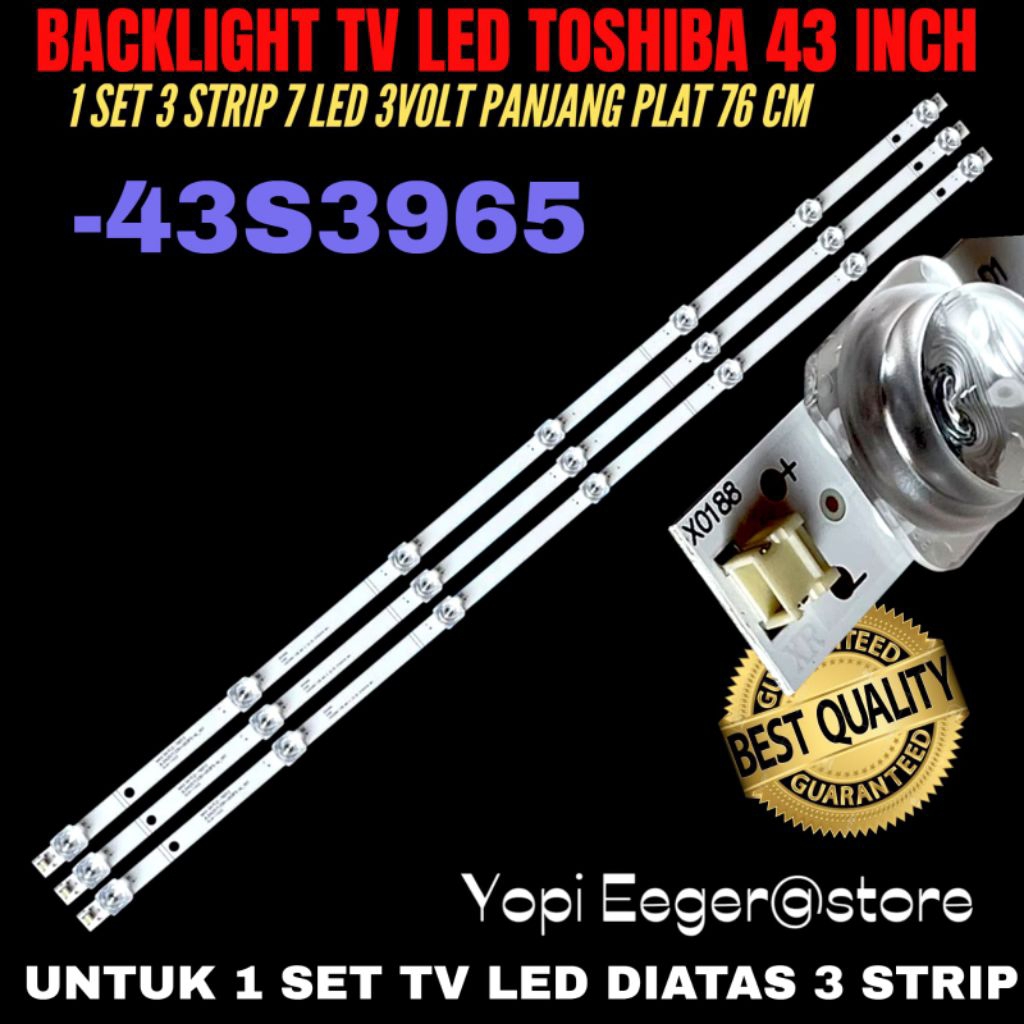 BACKLIGHT TV LED TOSHIBA 43 INCH  43S3965 BACKLIGHT TV TOSHIBA 43 INCH