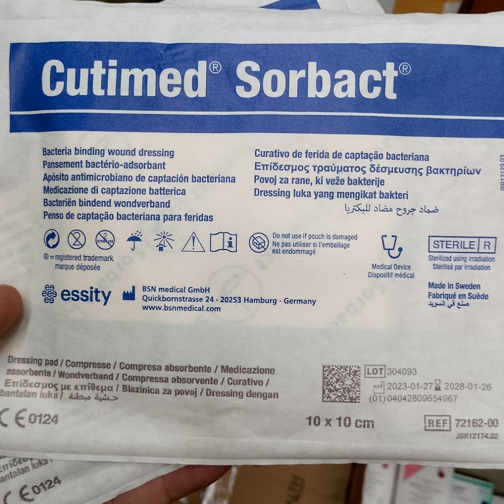 CUTIMED SORBACT DRESSING PAD 10cm x10cm