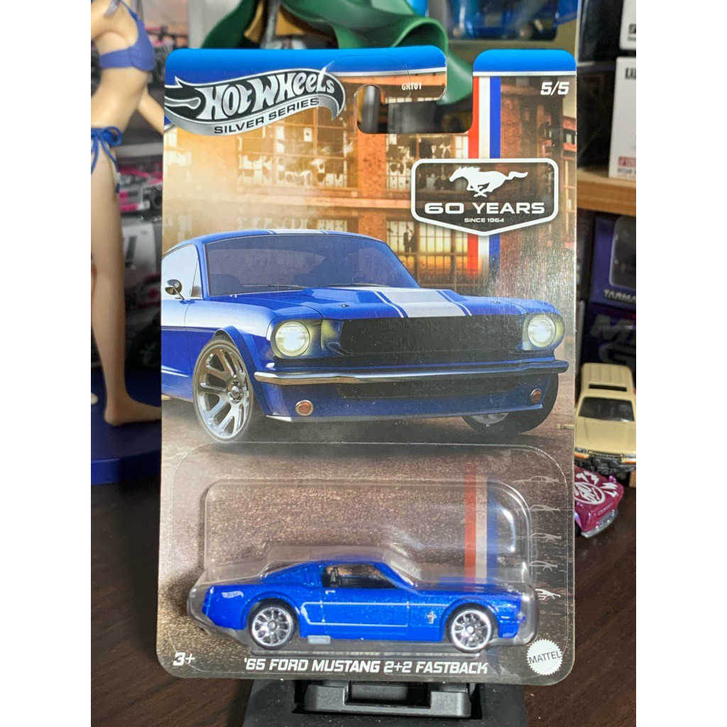 Hot Wheels '65 Ford Mustang 2+2 Fastback 60 Years Anniversary Silver Series / Blue