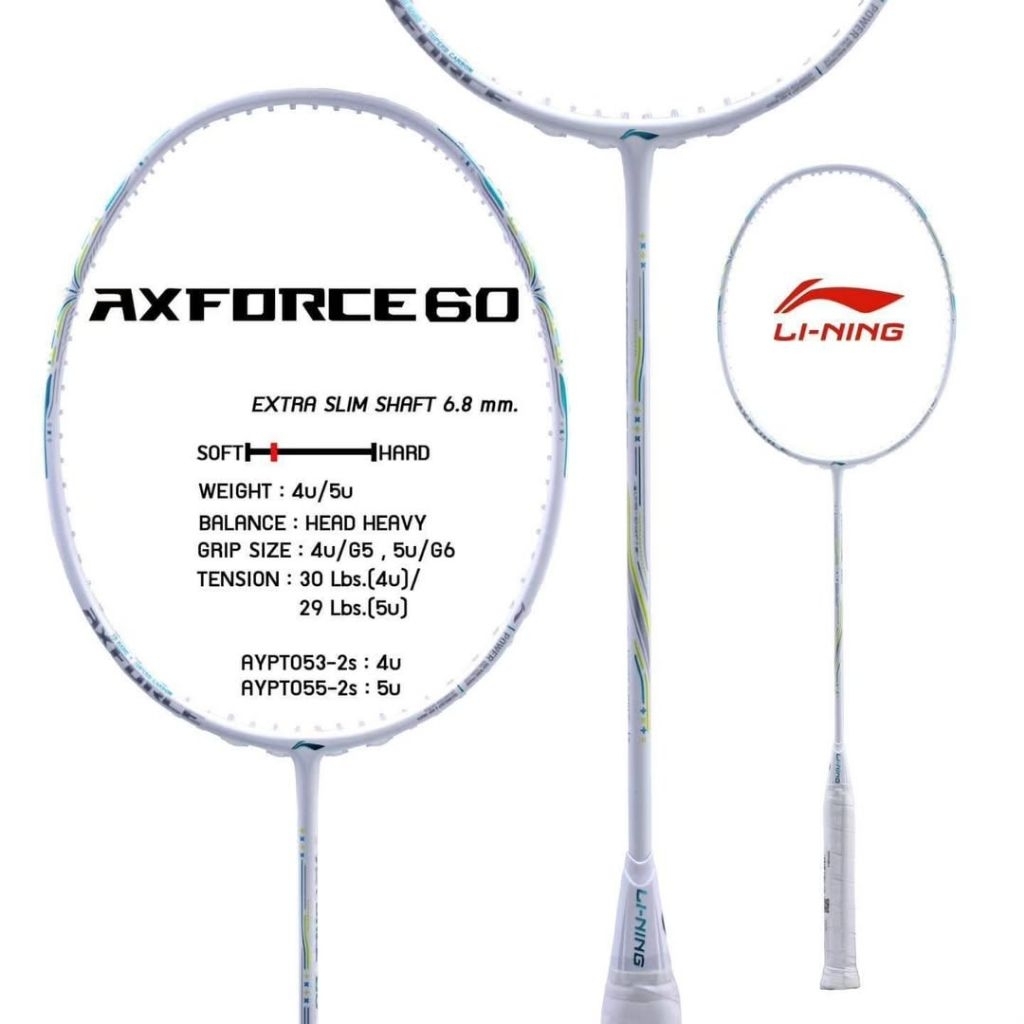 RAKET BADMINTON LINING AXFORCE 60 TENSION 30LBS KUALITAS TERBAIK BONUS TAS DAN HAND GRIP