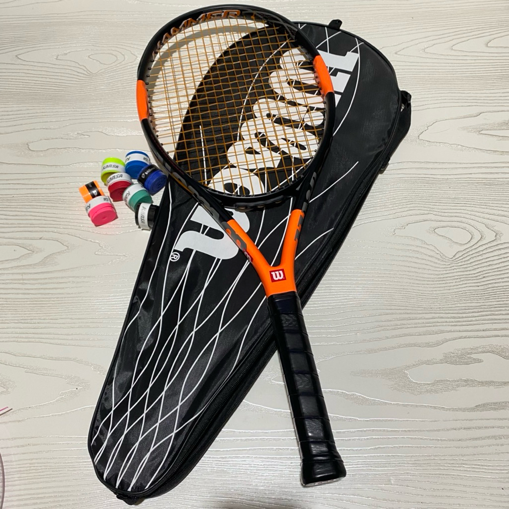 RAKET TENIS WILSON HAMMER TOUR ORANGE OVERSIZE CARBON MATRIX SIAP SMASH