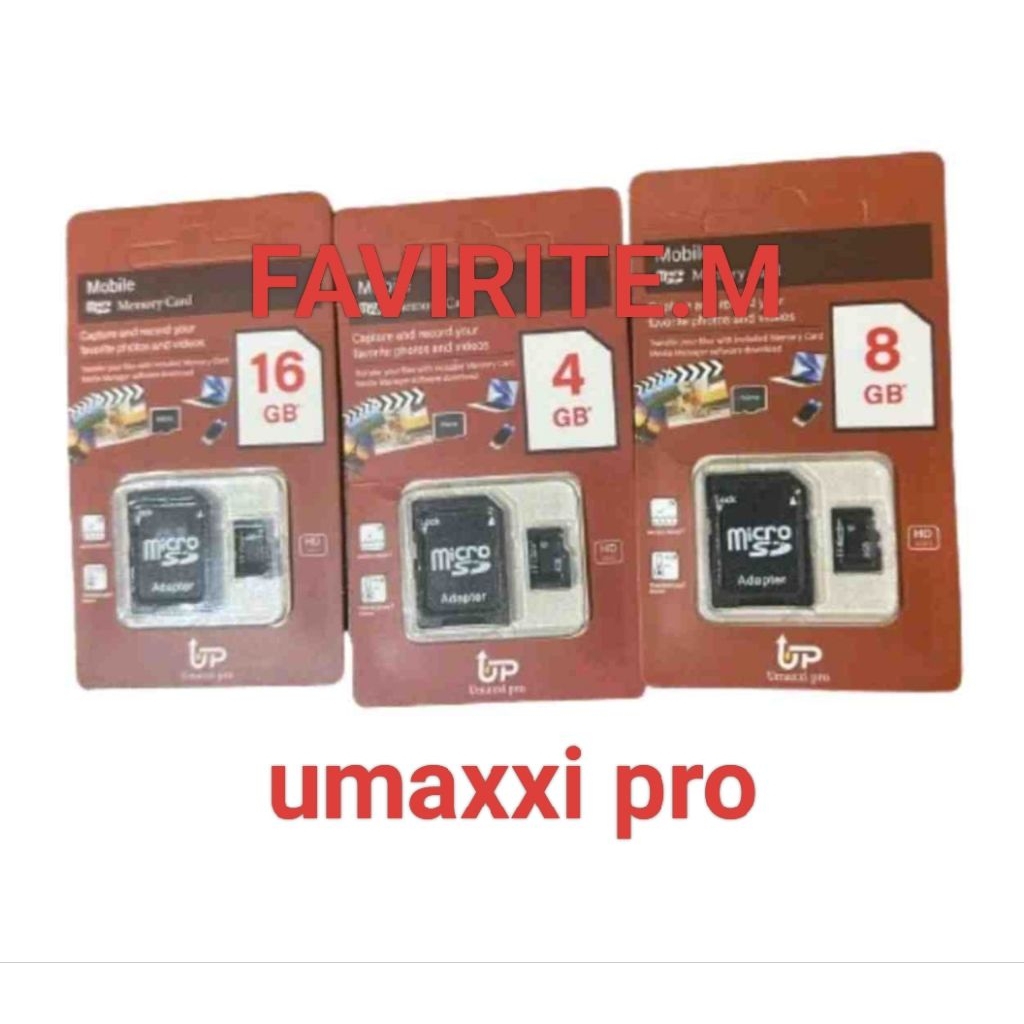 [NEW]MEMORY UMAXXY PRO 4GB MICRO SD+ADAPTER+PACKING/Memory umaxxy pro 4gb/Memori card sd/Memori hp 4