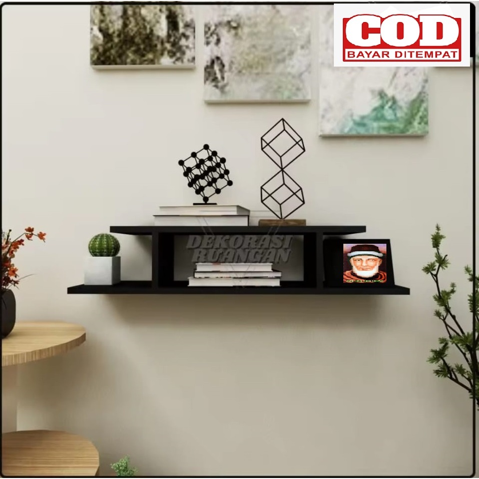 Rak Ambalan TV Dinding Minimalis Gantung Aesthetic Tanpa Bor