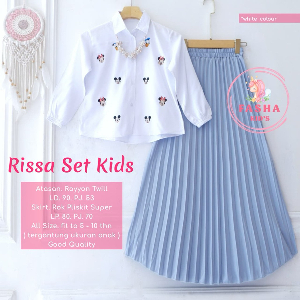 ((JR_KIDS)) Baju Muslim Setelan Blouse dan Rok // Rissa Set Kids // Setelan Baju Terbaru By Fasha