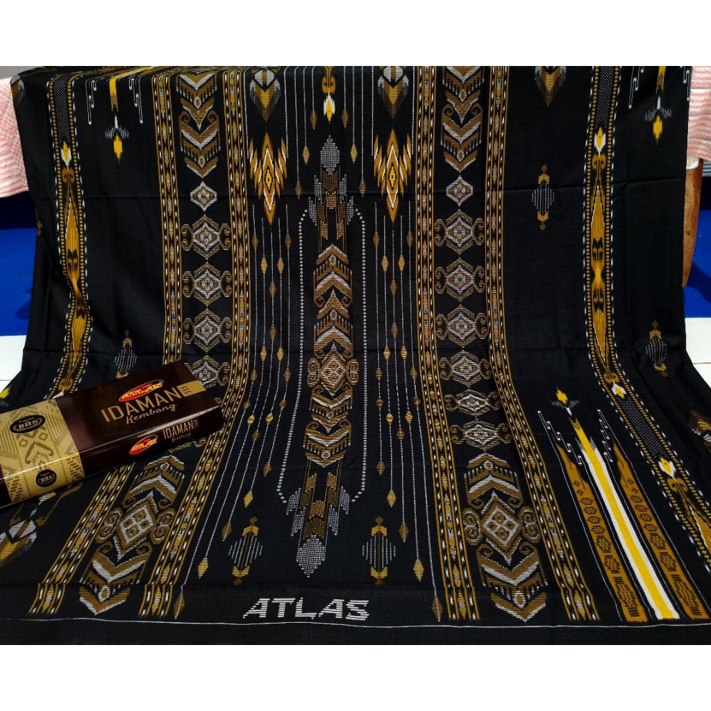 SARUNG ATLAS IDAMAN KEMBANG HITAM | ATLAS MOTIF TERBARU