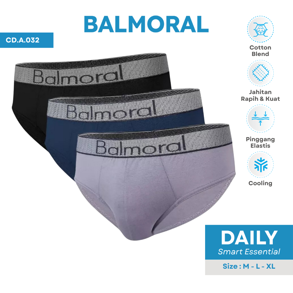 Balmoral Daily Celana Dalam Pria Brief 3 Pcs Cotton Blend CD.A.032