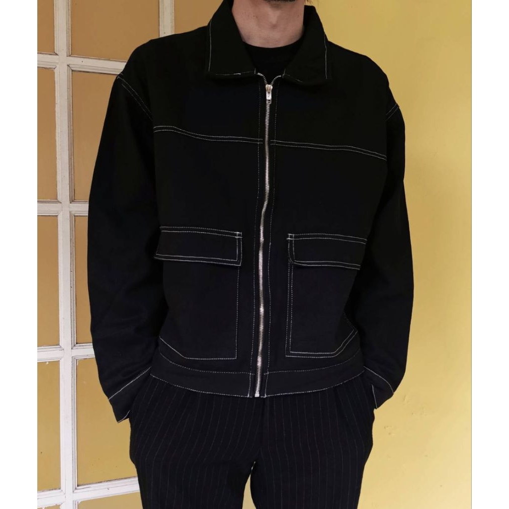 Jaket Jeans Denim Zipper STUDIO LAB