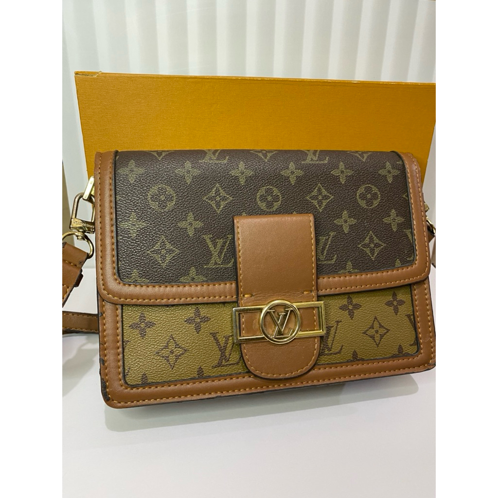 PL Tas LV Dauphine 25cm Monogram Reverse Super Mirror Quality