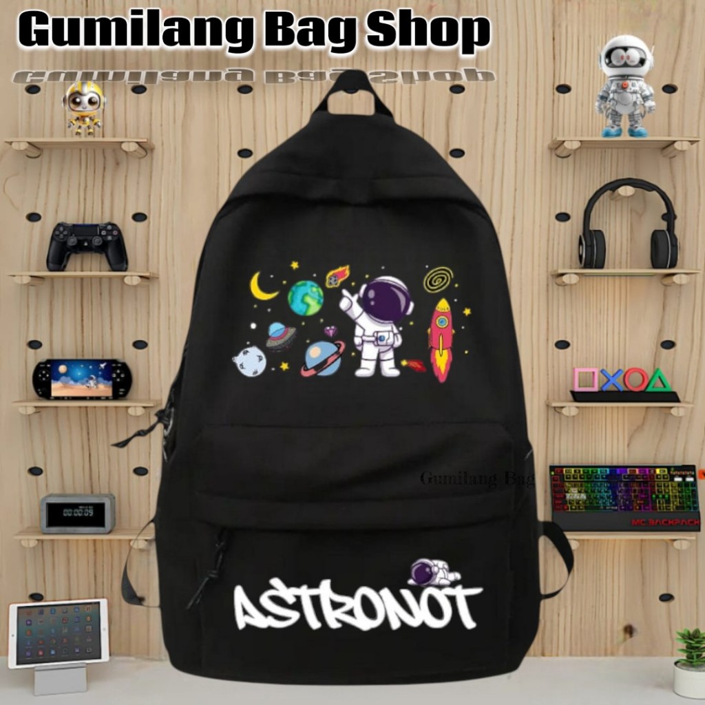 Tas Ransel Sekolah Anak Laki Laki Motif ASTRONOT tas Backpack Keren Cowok cewek Pelajar Sd Smp Sma