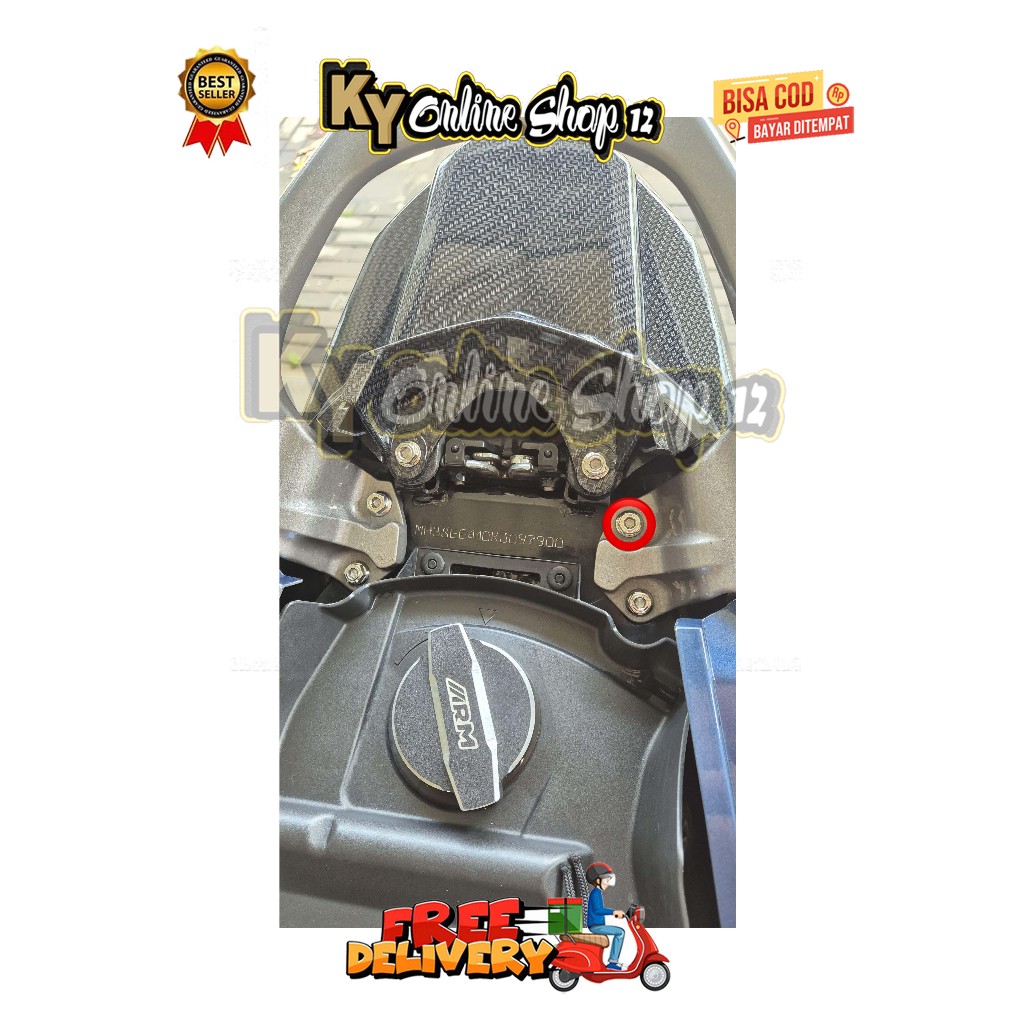 BAUT BEHEL BELAKANG ( 1 BAUT ) MODEL SLASH BIASA MIO SERIES 115 / 125 M3 J SOUL GT FINO X RIDE GEAR 