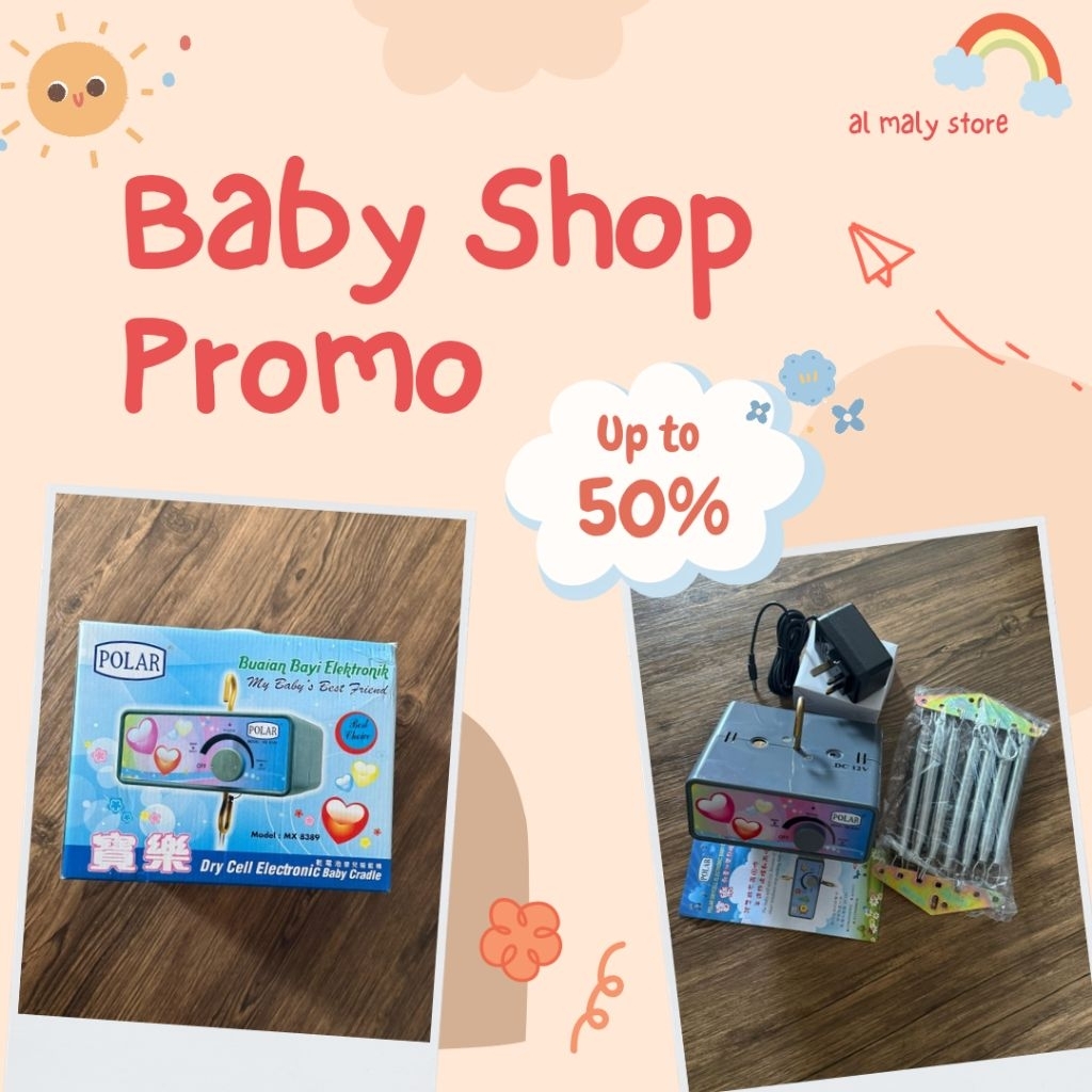 Mesin Ayunan Bayi Elektrik Basic Polar MX 8389 Penggerak Buaian Set Spring 12V