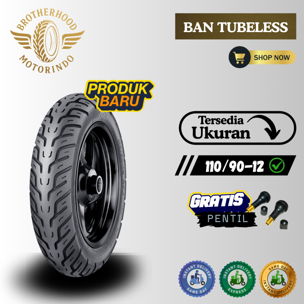 BAN FDR CITY GO 110/90-12   TUBELESS / BAN TUBLES / BAN MOTOR RING 12 / BAN FDR RING 12  / FAZZIO SC