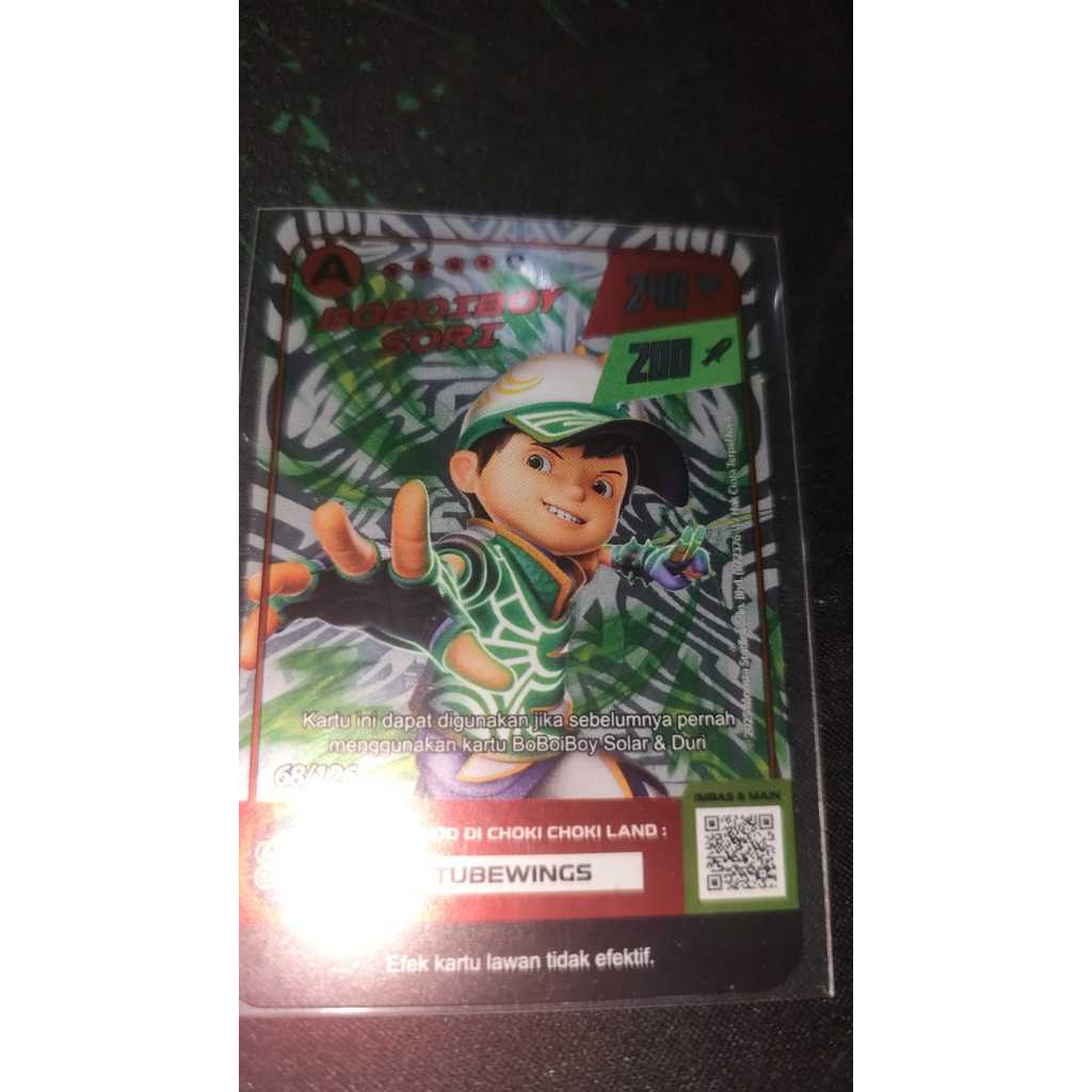 Boboiboy Sori | Monsta Galaxy Card Choki Choki