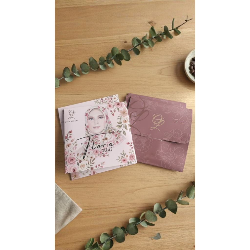 Amplop hijab, packaging hijab custom desain dan tulisan