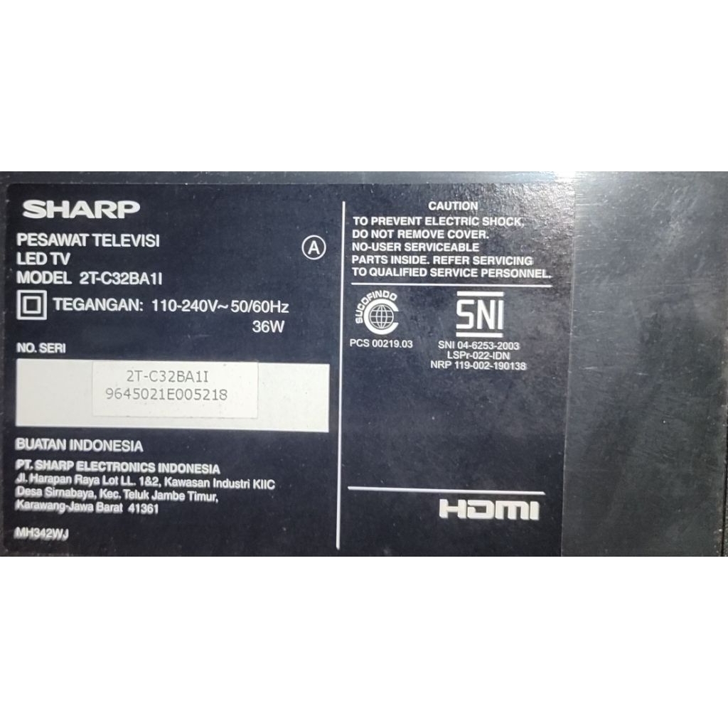 MB TV SHARP 2T-C32BA1