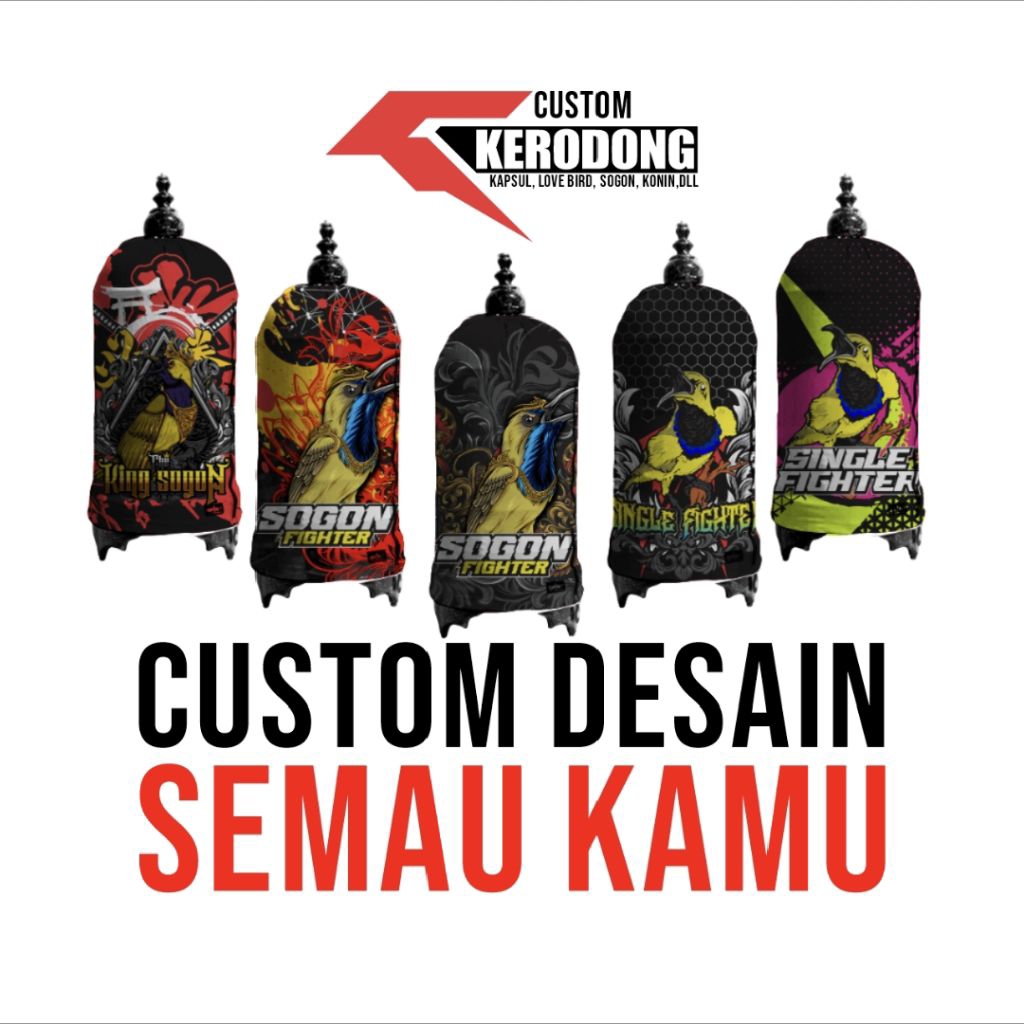 Krodong Lovebird Kapsul Sogon Konin Trucukan Double Layer Full Printing Bahan Premium