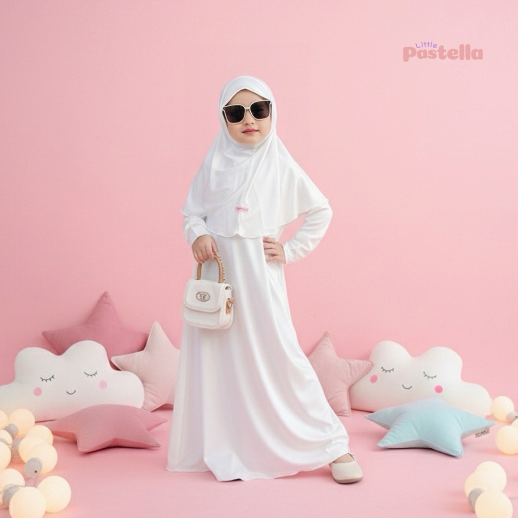 Little Pastella - Gamis Anak Polos Setelan Hijab | Gamis Balita | Gamis Anak Usia 1 - 6 Tahun