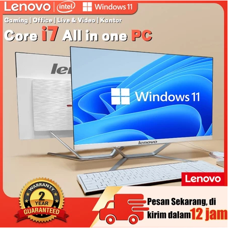 Lenovo Komputer PC All in one Baru 2025TerBaru PC Gaming CPU intel Core i3i57/RAM 8G16G/SSD 256G512G