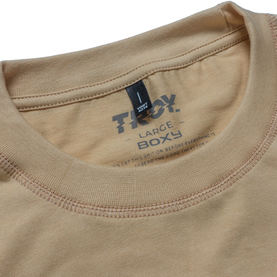 Troy Company Boxy Pocket Oversize Tshirt Beige Basic - Kaos Boxy Pocket Oversize Polos BKD 2613