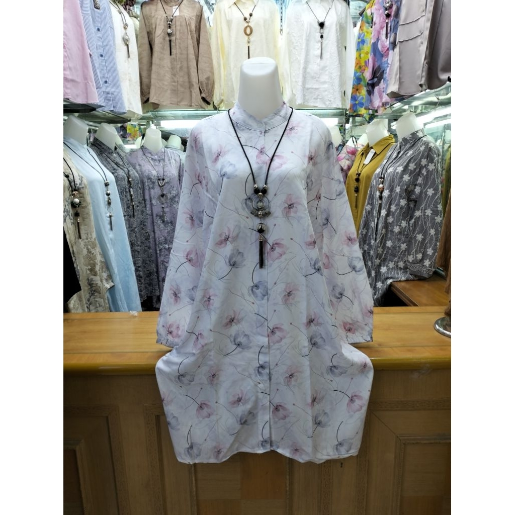 TUNIK KATUN RAYON MOTIF BUNGA BUNGA T 760