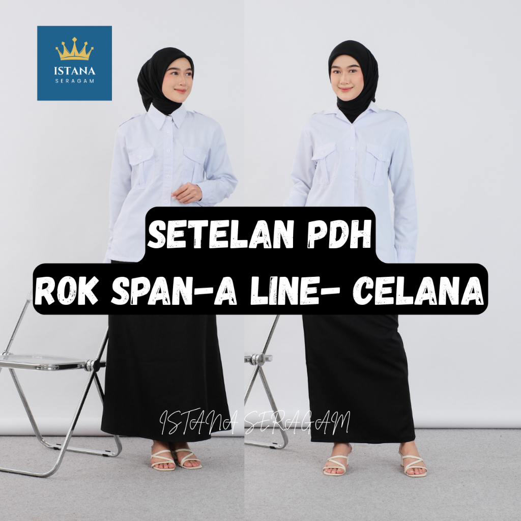 Setelan Baju Dinas Putih Pns Wanita Rok Span Celana Rok A Line Kupnat Pdh Wanita Putih Seragam Putih