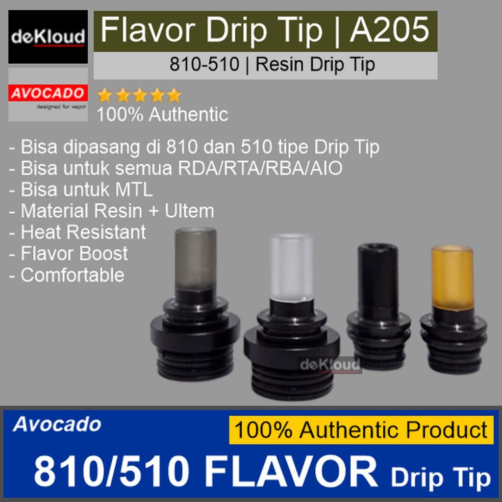 Avocado 810-510 FLAVOR Drip Tip | A205 | driptip 810 510 aio rba rda rta hybrid ultem mtl dtl