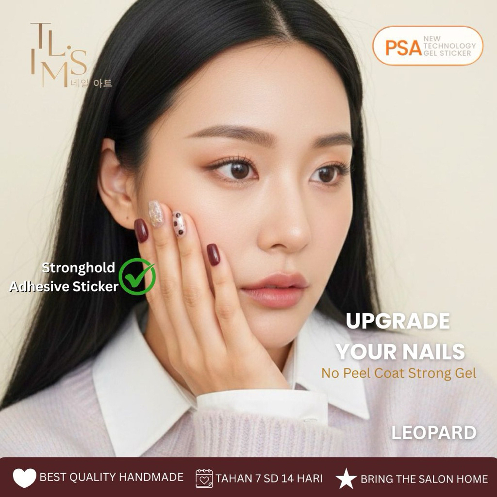 TL.IMS X LEOPARD FAKE NAILS PREMIUM LEM KUAT NAIL ART - KUKU PALSU TEMPEL REUSABLE HANDMADE