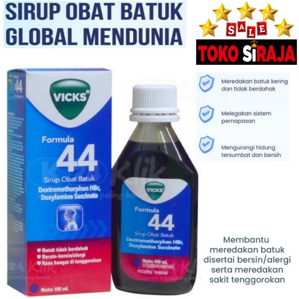VICKS FORMULA 44 SIRUP OBAT BATUK 100 ML DEWASA / OBAT BATUK VICKS FORMULA 44 DEWASA 100ML