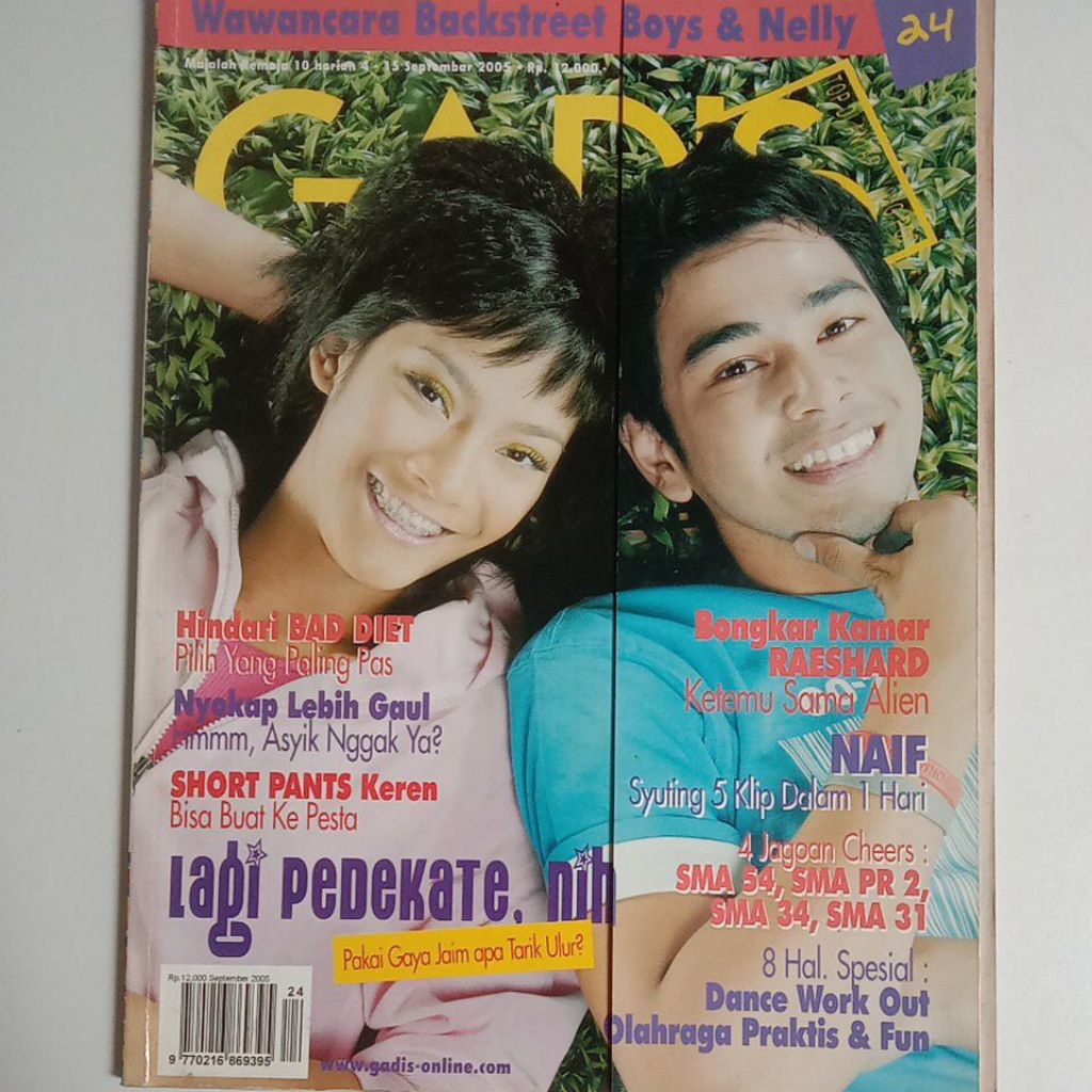 Majalah Gadis Tahun 2005 Cover Andi Mutiara Pertiwi (Finalis Gadsam'2005) & Raffi (Finalis Coboy'200