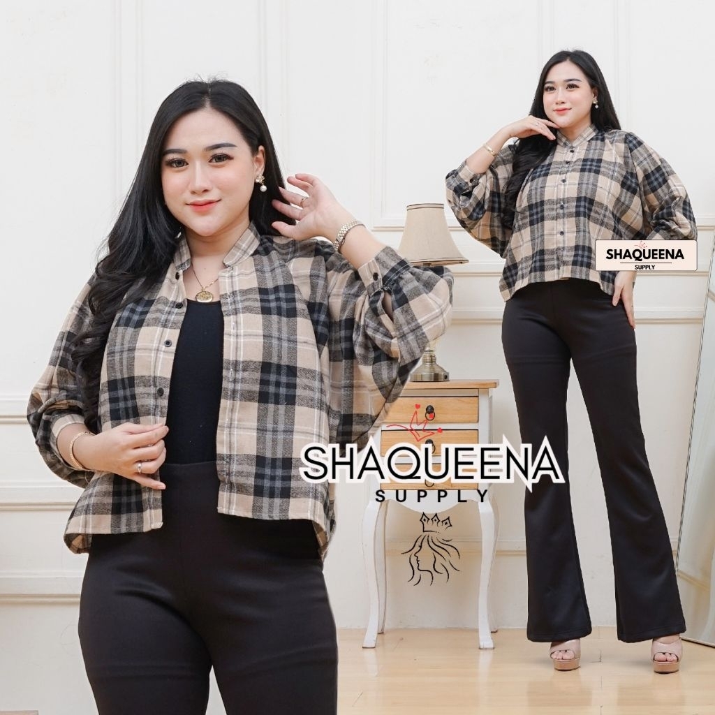Atasan Crop Batwing Flanel Premium  SHAQUEENA