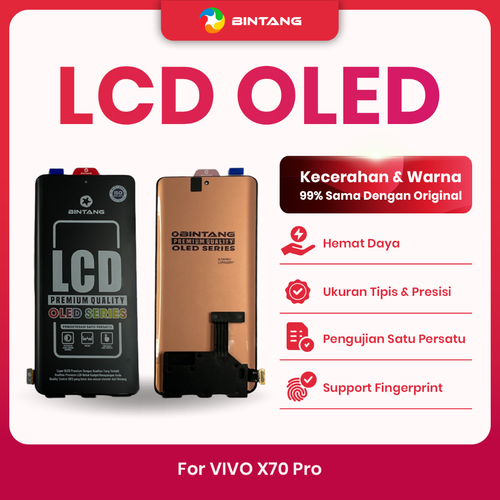 BINTANG OLED LCD Fullset Touchscreen for VIVO X70 PRO