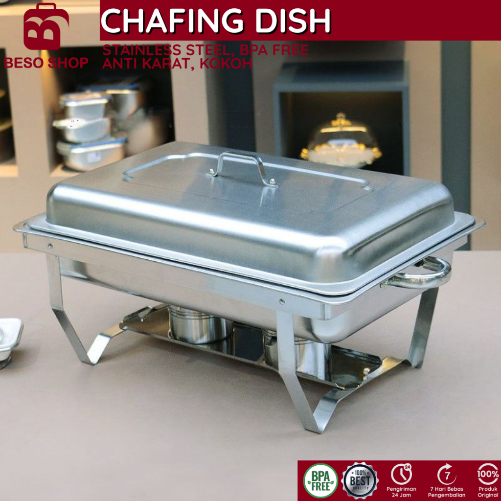 BESO SHOP Wadah Saji Prasmanan Stainless Steel Tebal - Chafing Disc Stainless ACS-1