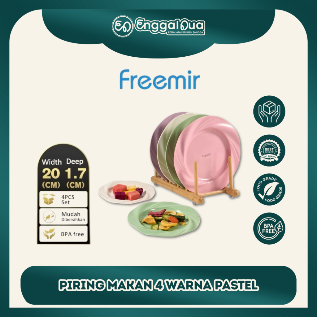 freemir piring makan warna warni pastel - 4110833