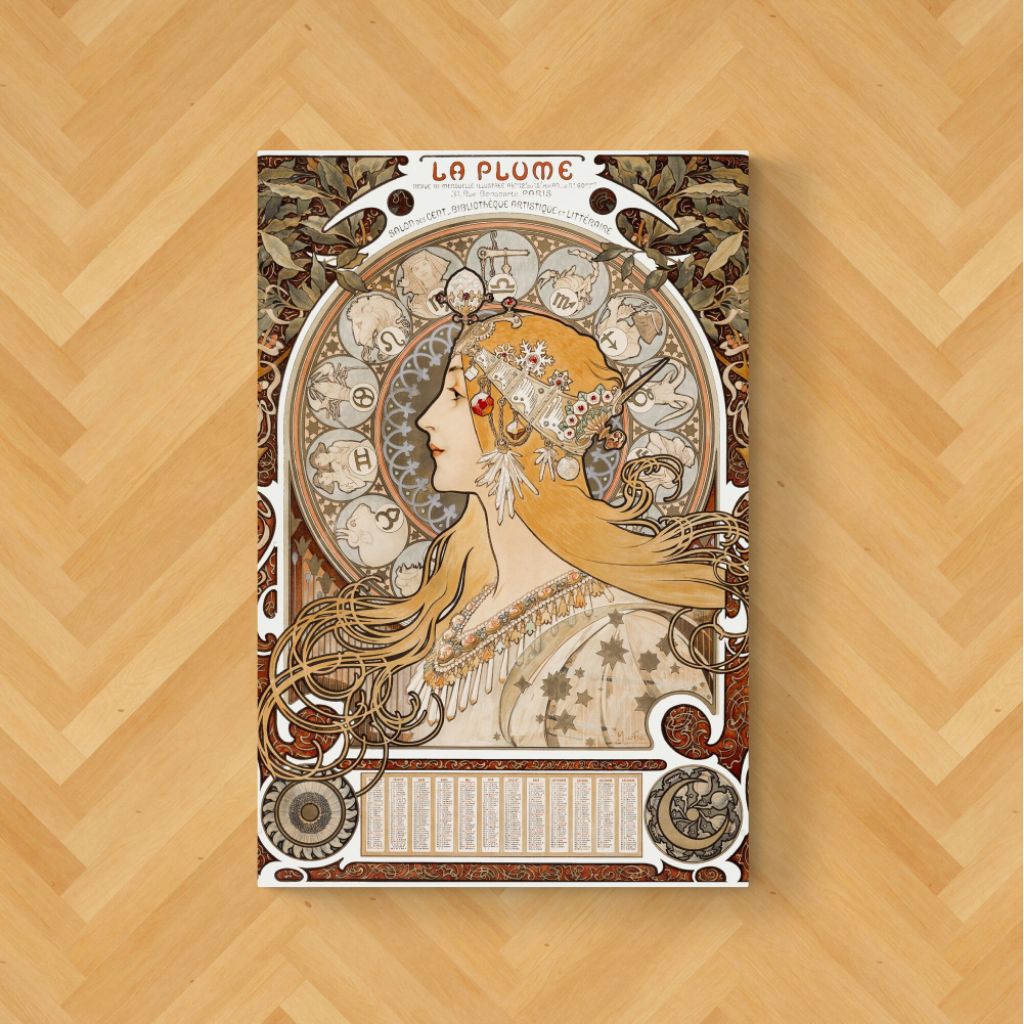 Wall Art Hiasan Dinding Lukisan Alphonse Mucha 32x48cm